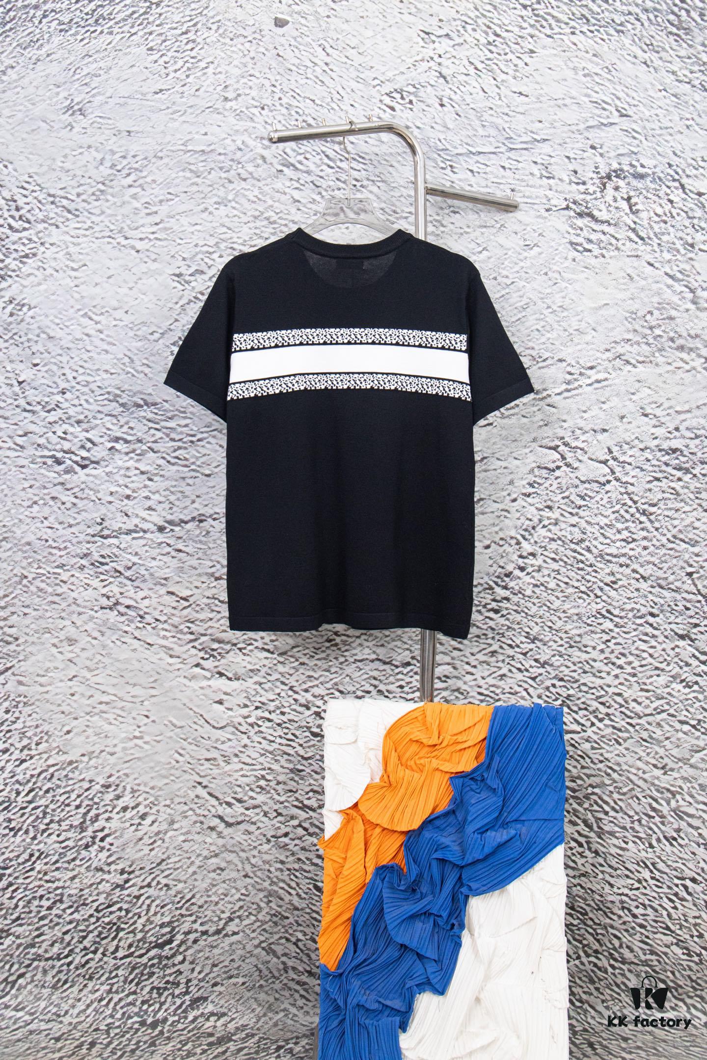 6931a096ccd8ab3d7af946a4 Dior New Arrival Jacquard Knit Short-Sleeve Slim-Fit Stretch T-Shirt Unisex