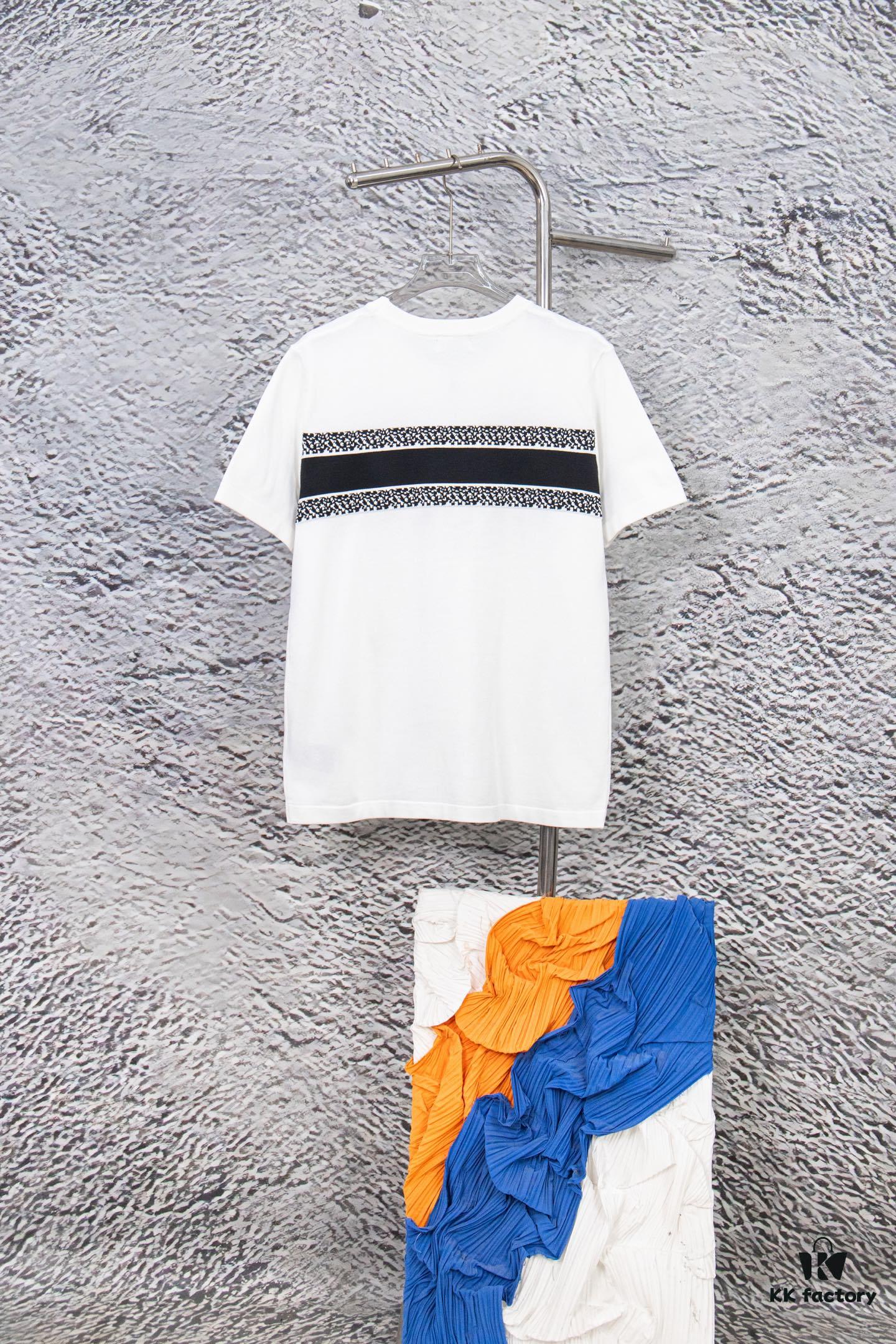 6931a097ccd8ab3d7af946af Dior New Arrival Jacquard Knit Short-Sleeve Slim-Fit Stretch T-Shirt Unisex