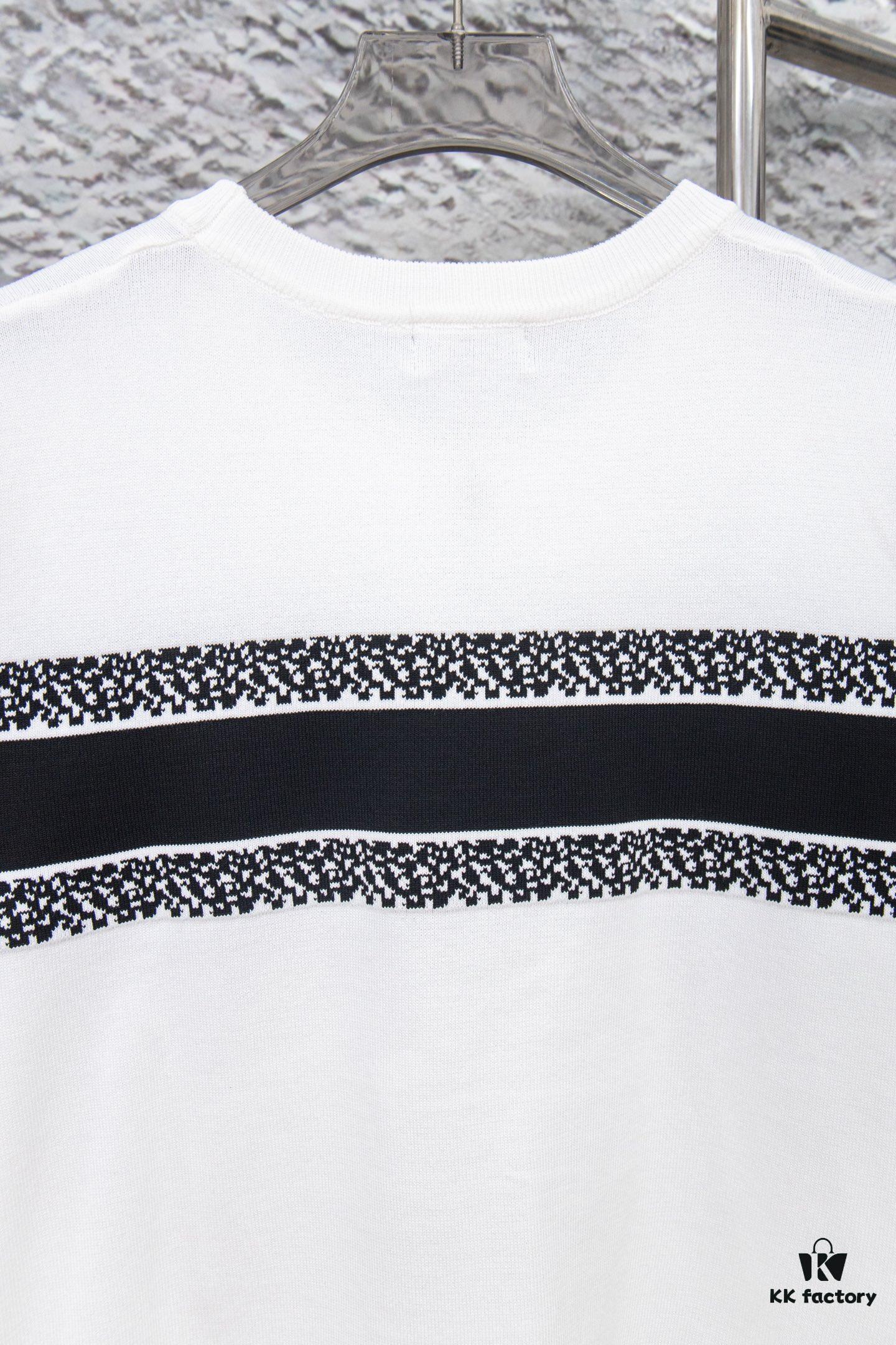 6931a097ccd8ab3d7af946b4 Dior New Arrival Jacquard Knit Short-Sleeve Slim-Fit Stretch T-Shirt Unisex