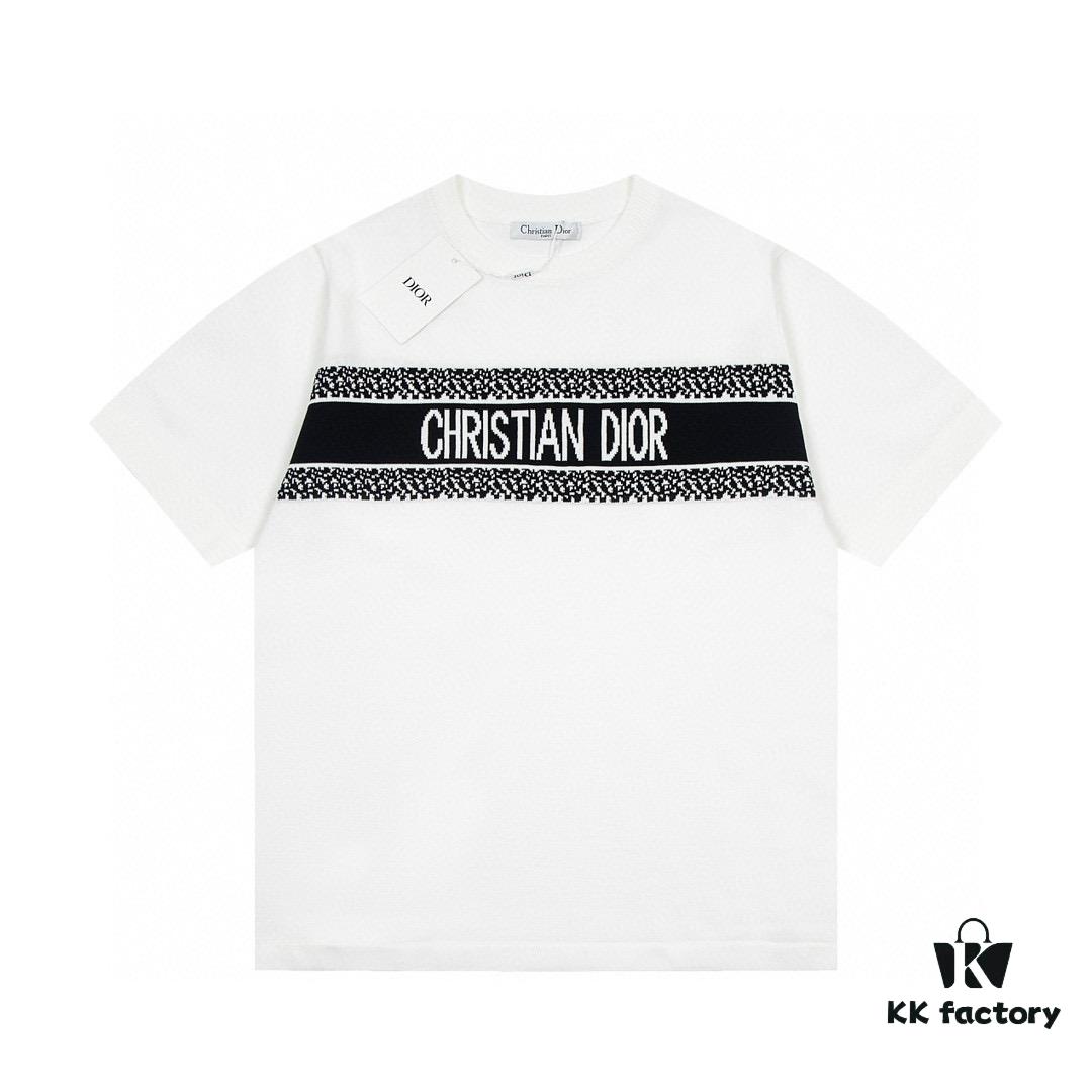 6931a098ccd8ab3d7af946c7 New Dior DIOR Jacquard Knit Short-Sleeve Slim-Fit Elastic T-Shirt, Unisex Design, Classic Collection, Smooth and Breathable Fabric, High-Quality Craftsmanship
