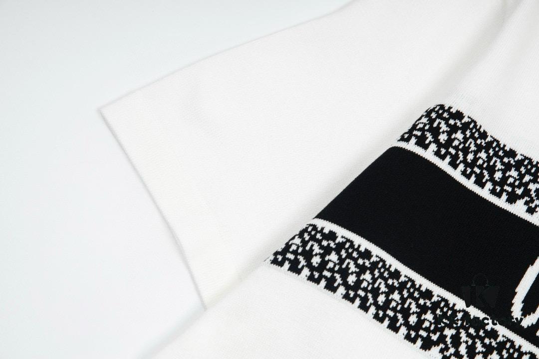 6931a098ccd8ab3d7af946ca New Dior DIOR Jacquard Knit Short-Sleeve Slim-Fit Elastic T-Shirt, Unisex Design, Classic Collection, Smooth and Breathable Fabric, High-Quality Craftsmanship