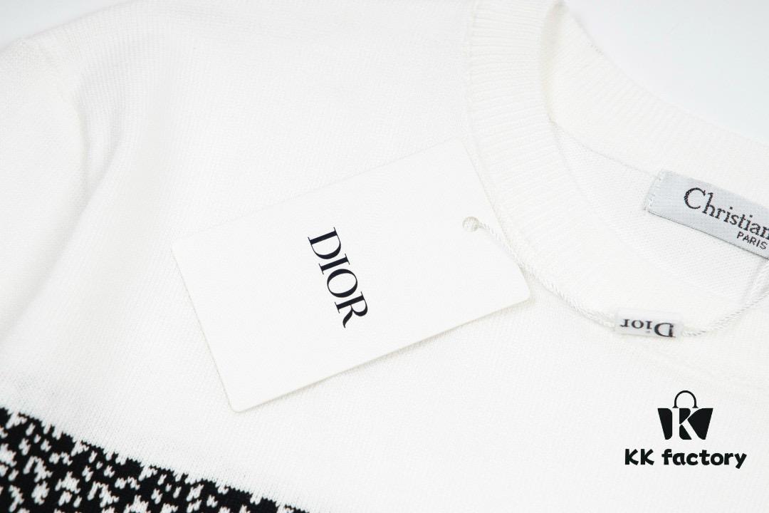6931a099ccd8ab3d7af946cf New Dior DIOR Jacquard Knit Short-Sleeve Slim-Fit Elastic T-Shirt, Unisex Design, Classic Collection, Smooth and Breathable Fabric, High-Quality Craftsmanship