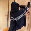DIOR Cashmere Blend Reversible Logo Knit Coat