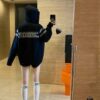 DIOR Cashmere Blend Reversible Logo Knit Coat