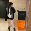 DIOR Cashmere Blend Reversible Logo Knit Coat