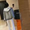 DIOR Cashmere Blend Reversible Logo Knit Coat