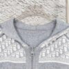 DIOR Knit Coat with Double-Faced Cashmere and Logo Pattern
