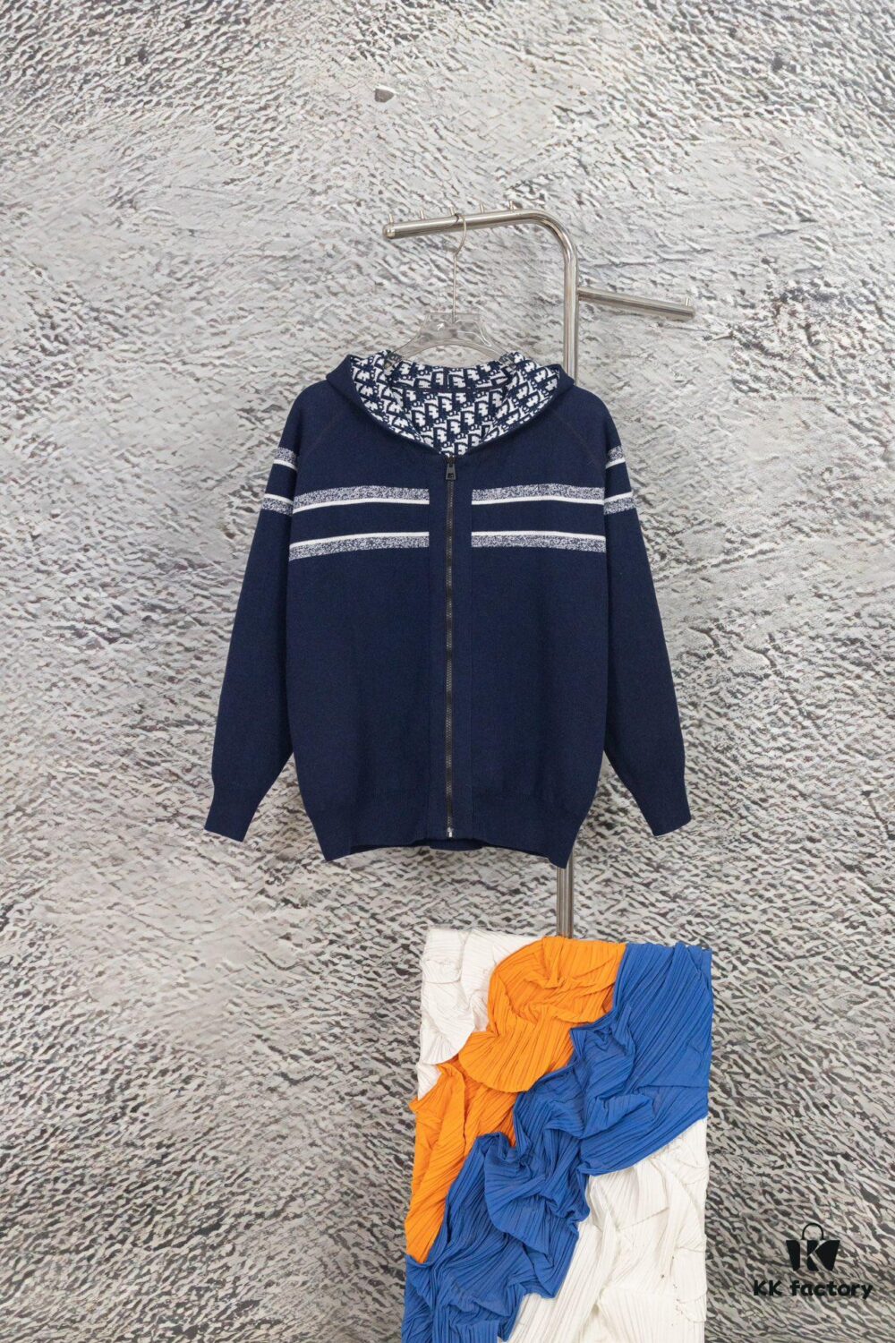 6931a09dccd8ab3d7af94725 DIOR Cashmere Blend Reversible Logo Knit Coat