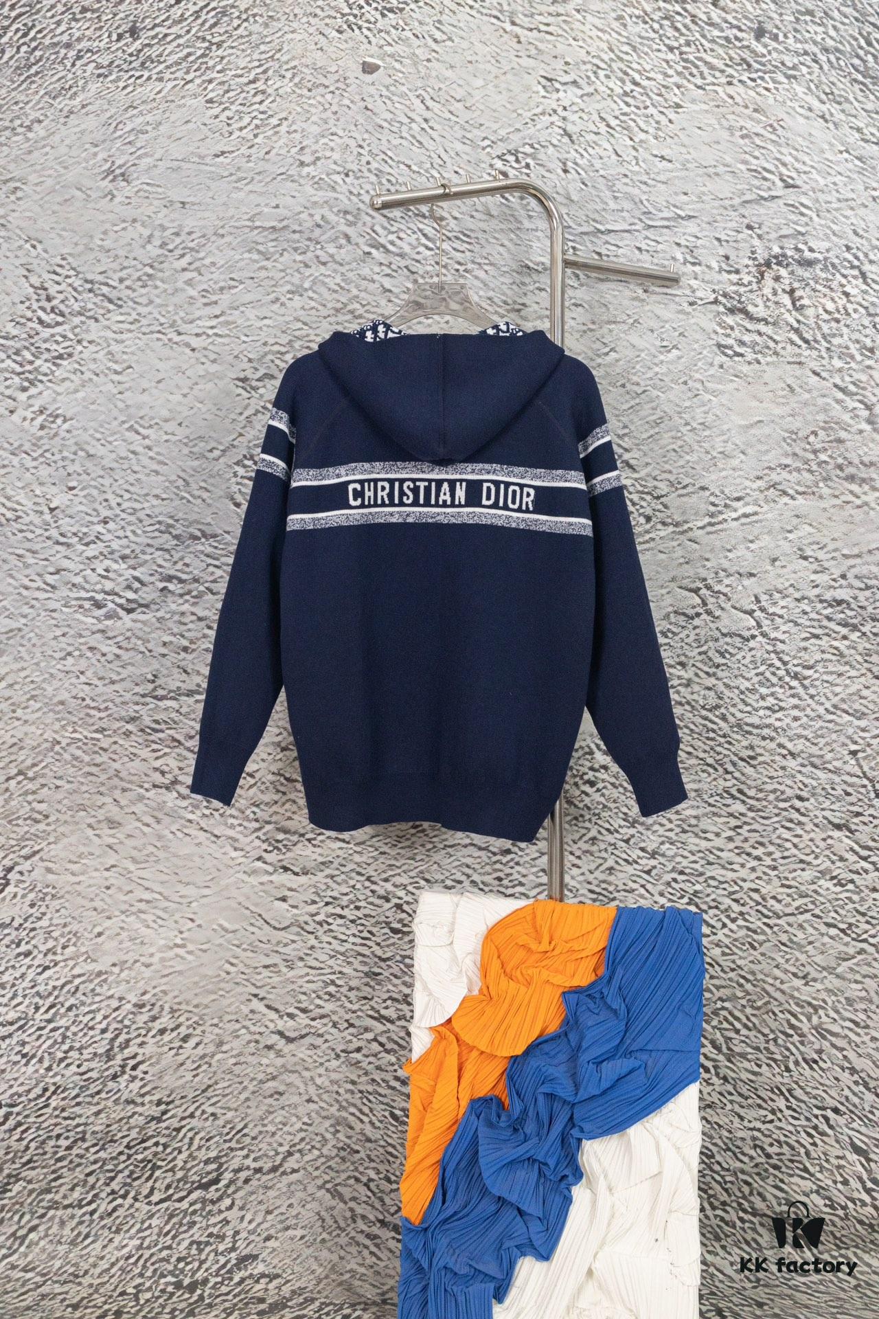 6931a09dccd8ab3d7af94726 DIOR Cashmere Blend Reversible Logo Knit Coat