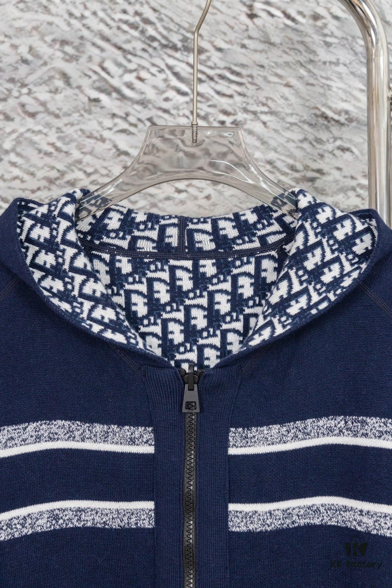 6931a09dccd8ab3d7af94727 DIOR Cashmere Blend Reversible Logo Knit Coat
