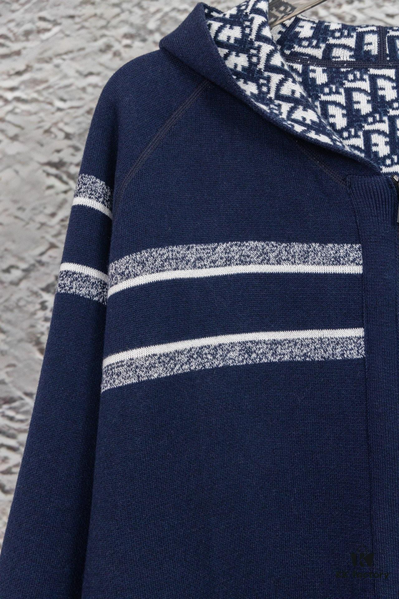 6931a09dccd8ab3d7af94729 DIOR Cashmere Blend Reversible Logo Knit Coat