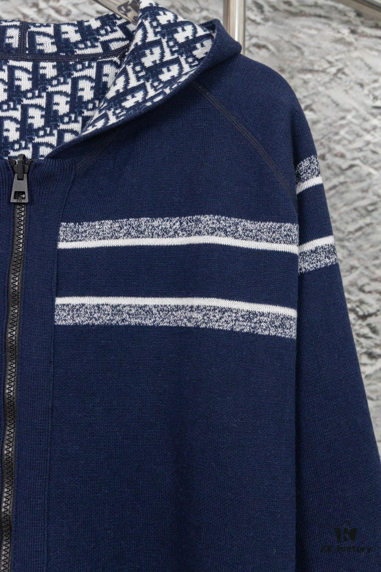 6931a09dccd8ab3d7af9472d DIOR Cashmere Blend Reversible Logo Knit Coat