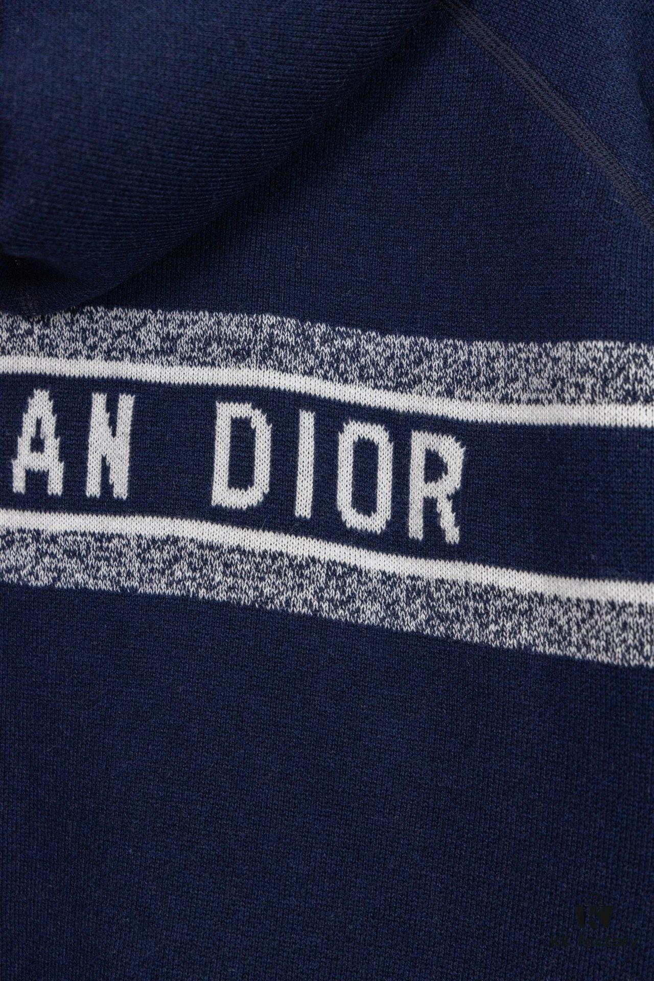 6931a09dccd8ab3d7af9472f DIOR Cashmere Blend Reversible Logo Knit Coat