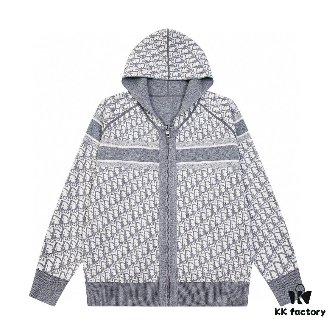 6931a09eccd8ab3d7af94740 DIOR Knit Coat with Reversible Cashmere and Logo Pattern