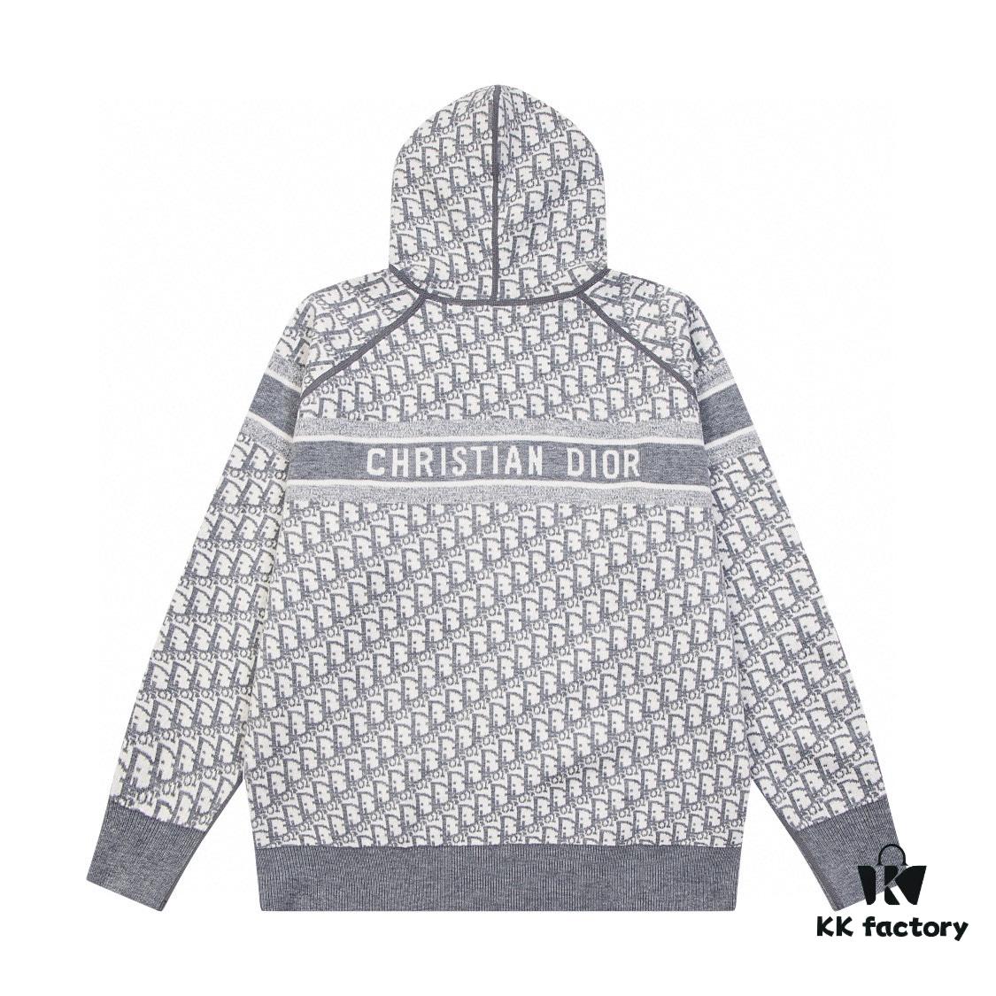 6931a09eccd8ab3d7af94741 DIOR Knit Coat with Reversible Cashmere and Logo Pattern