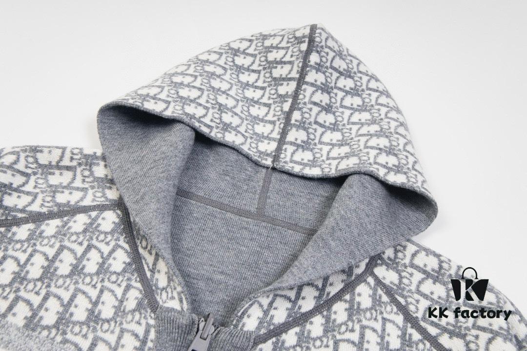 6931a09eccd8ab3d7af94742 DIOR Knit Coat with Reversible Cashmere and Logo Pattern