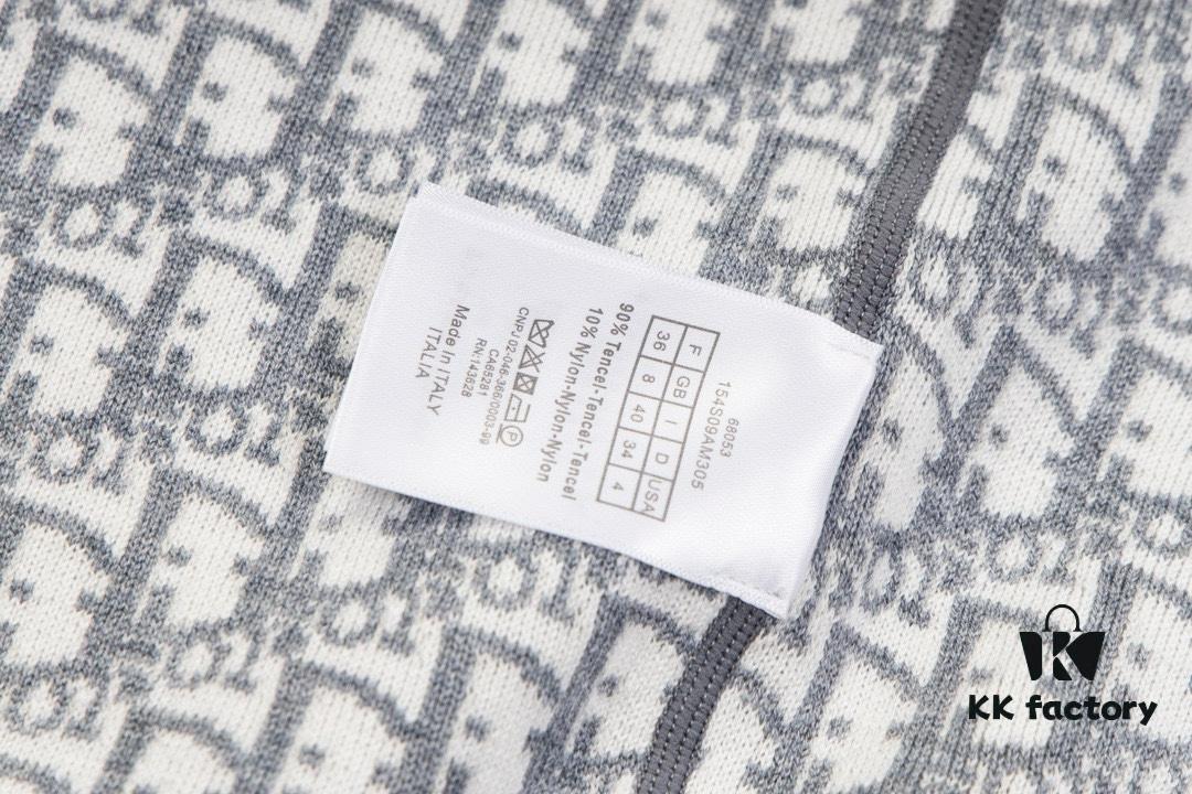 6931a09eccd8ab3d7af94747 DIOR Knit Coat with Reversible Cashmere and Logo Pattern