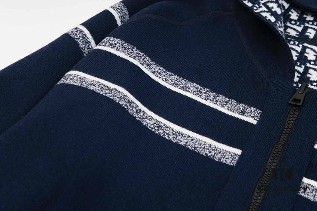 6931a0a0ccd8ab3d7af94761 DIOR Knit Coat with Reversible Cashmere and Logo Pattern