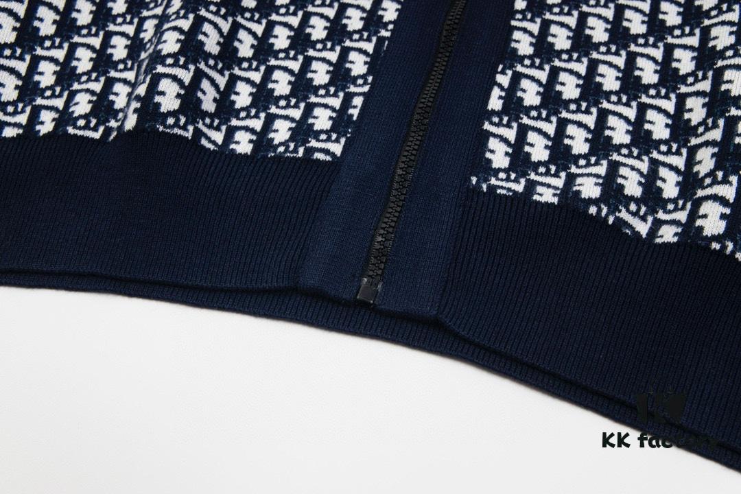 6931a0a0ccd8ab3d7af94769 DIOR Knit Coat with Reversible Cashmere and Logo Pattern