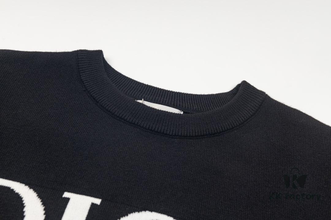 6931a0a1ccd8ab3d7af94777 DIOR Autumn-Winter New Arrival Letter Jacquard Crew Neck Sweater Unisex Stylish Pullover