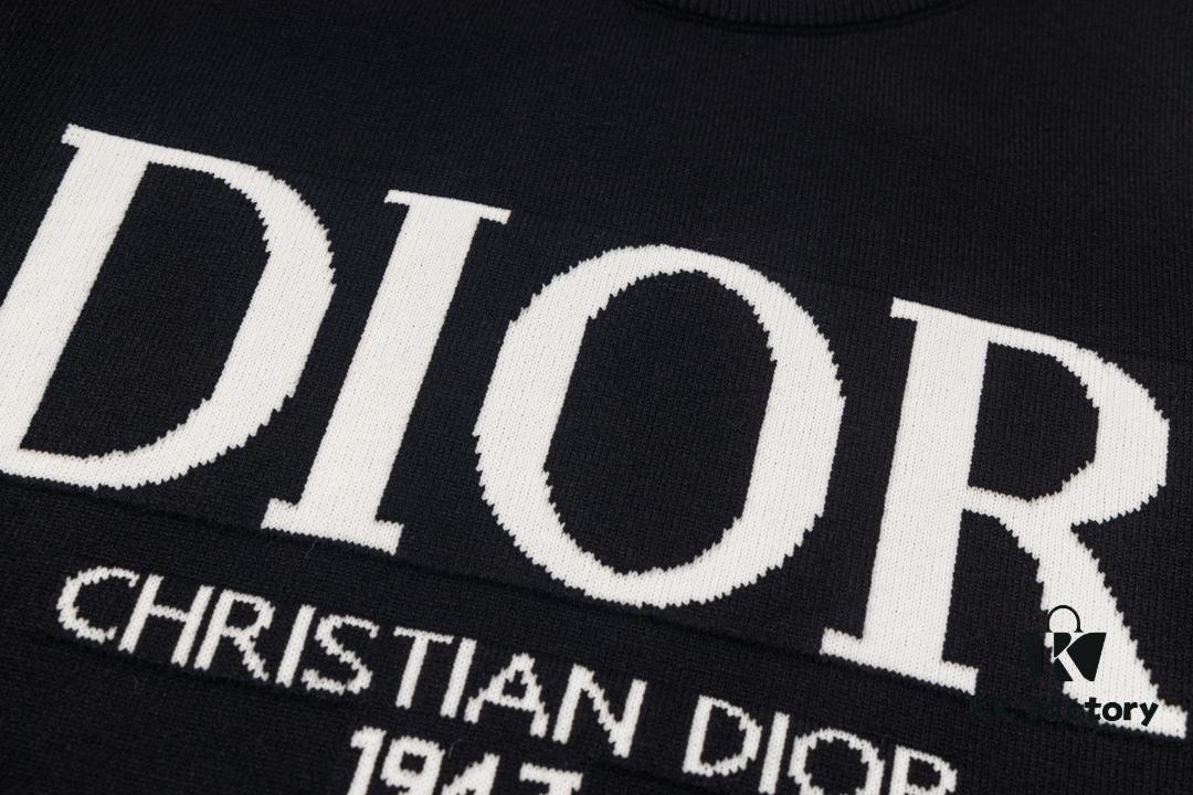6931a0a1ccd8ab3d7af94778 DIOR Autumn-Winter New Arrival Letter Jacquard Crew Neck Sweater Unisex Stylish Pullover