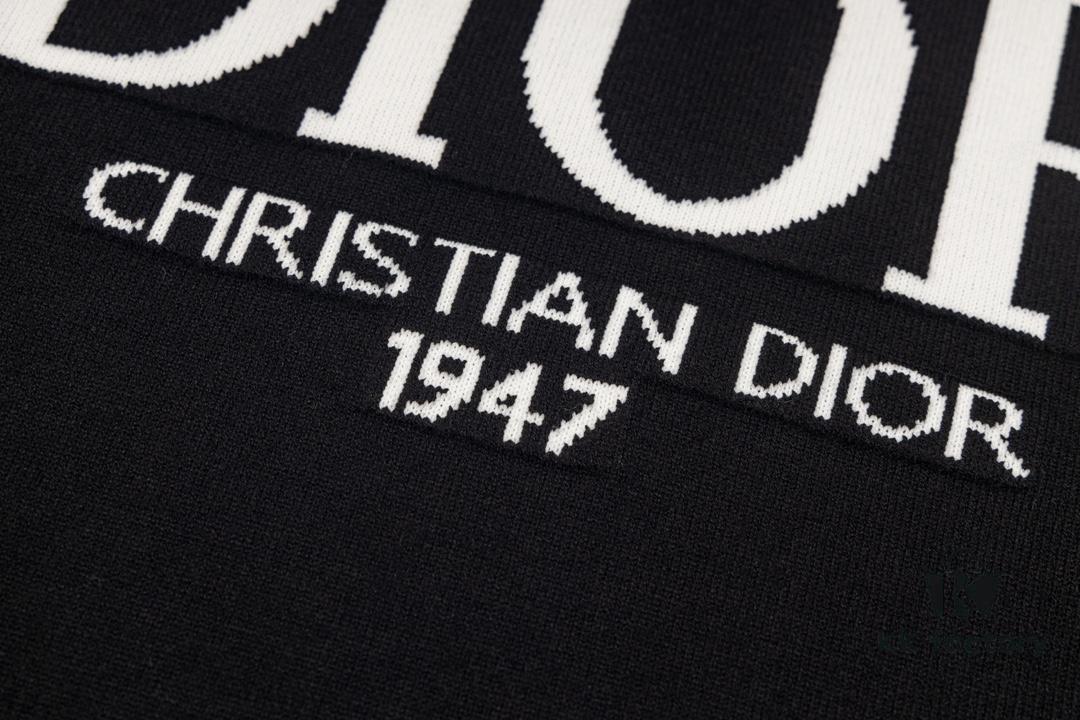 6931a0a1ccd8ab3d7af94779 DIOR Autumn-Winter New Arrival Letter Jacquard Crew Neck Sweater Unisex Stylish Pullover