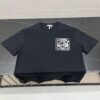 LOEWE Round-Neck Short-Sleeve Embroidered Jacket with Fake Pocket