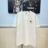 6931a0a3ccd8ab3d7af947aa LOEWE Craftsmanship Color-Block Embroidered Round Neck Short Sleeve T-Shirt, Made from 300g Pure Cotton Double-Yarn Fabric, Soft and Comfortable to Wear, Featuring a Chest Color-Block Embroidered Letter Logo
