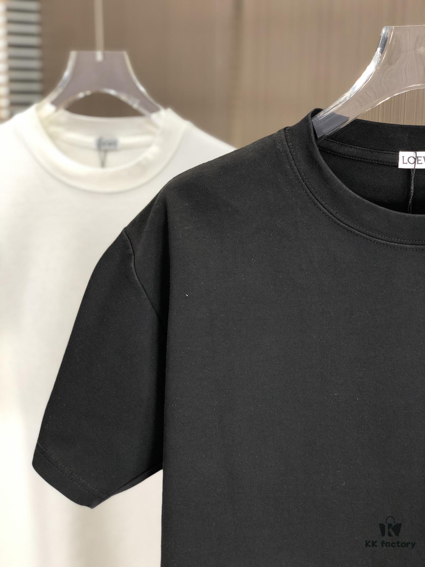 6931a0a4ccd8ab3d7af947bd LOEWE 2025 Spring/Summer New Arrival Round Neck Short Sleeve T-Shirt with Laser-Burned Floral Print Effect, Made from 320g Double-Yarn Combed Cotton Fabric, Slightly Loose Fit, Soft and Substantial Fabric Texture, Unisex Design