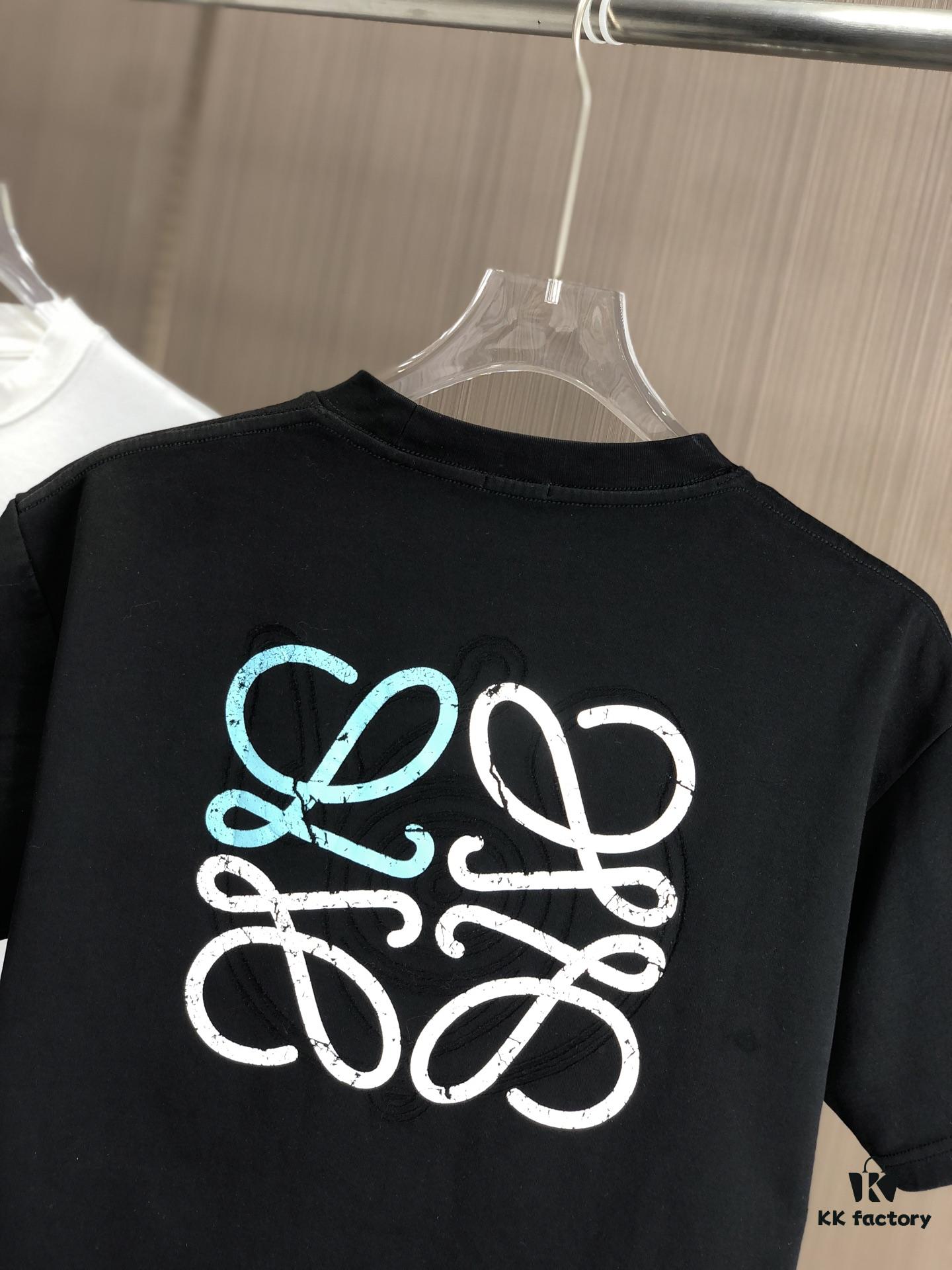 6931a0a5ccd8ab3d7af947c3 LOEWE 2025 Spring/Summer New Arrival Round Neck Short Sleeve T-Shirt with Laser-Burned Floral Print Effect, Made from 320g Double-Yarn Combed Cotton Fabric, Slightly Loose Fit, Soft and Substantial Fabric Texture, Unisex Design