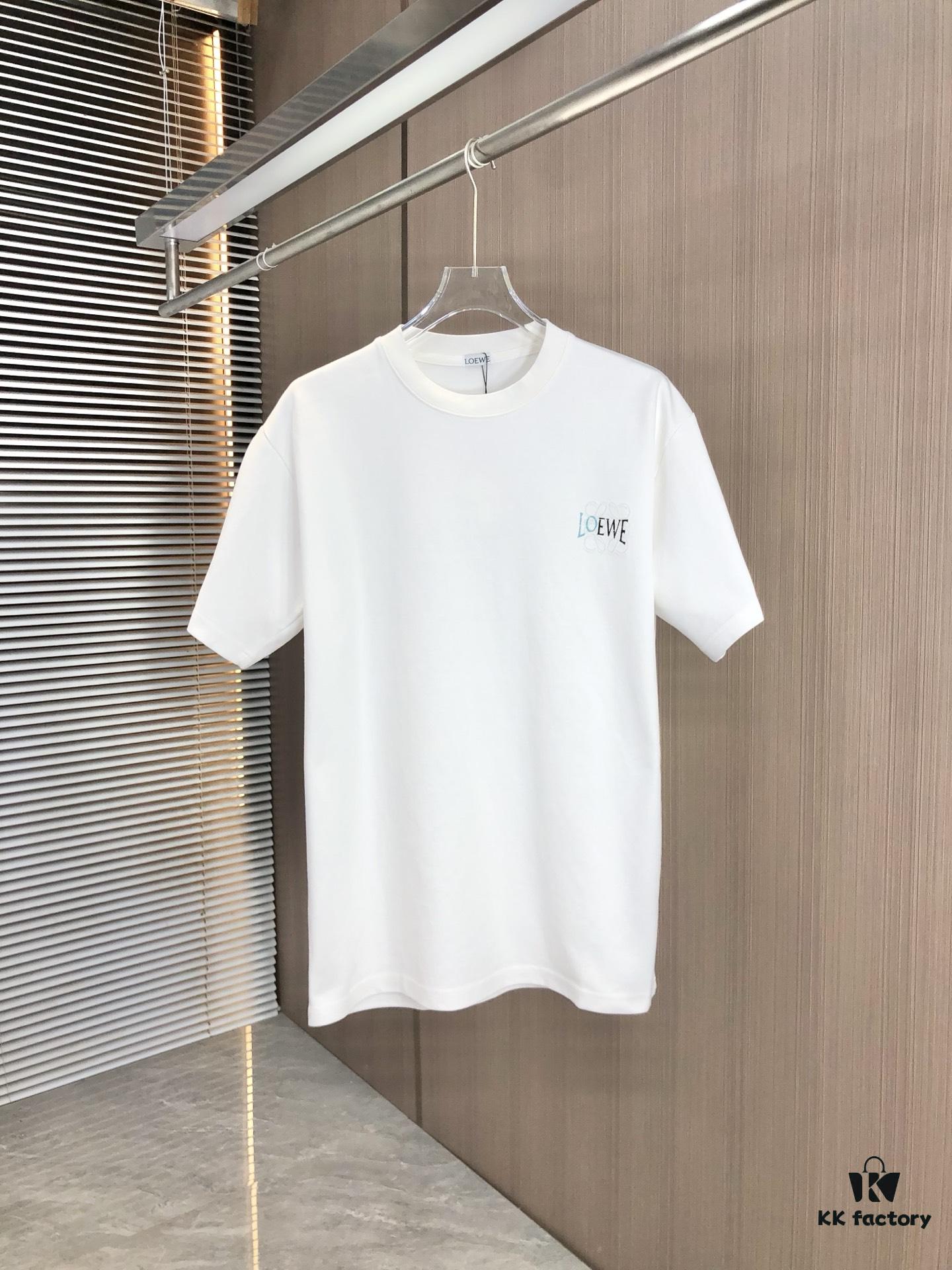 6931a0a5ccd8ab3d7af947c4 LOEW Loewe 2025 Spring/Summer New Arrival Round Neck Short Sleeve T-Shirt with Laser-Burned Floral Print Effect, Made from 320g Double-Yarn Combed Cotton Fabric, Slightly Relaxed Fit, Soft and Substantial Fabric Texture, Unisex Design