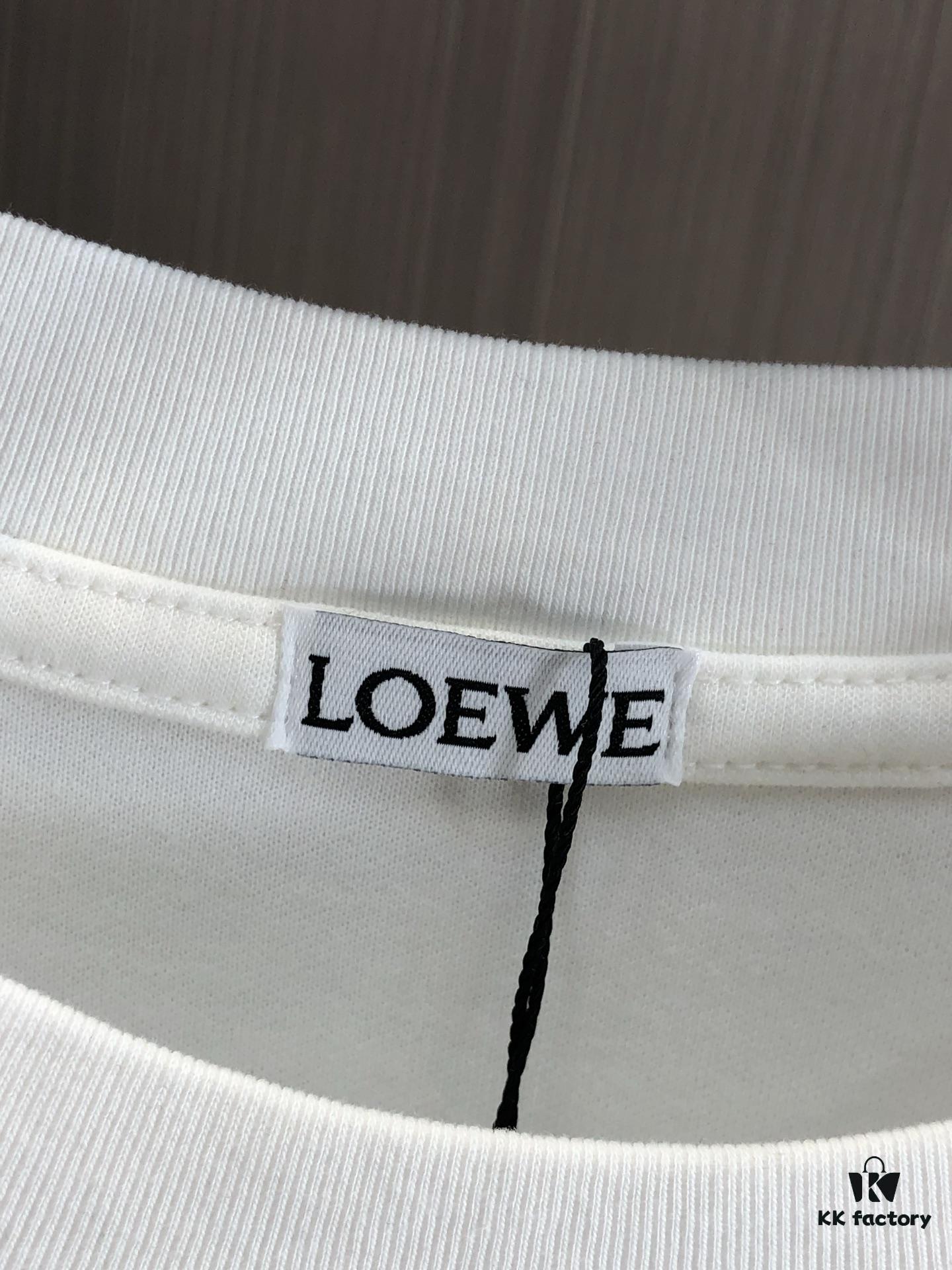 6931a0a5ccd8ab3d7af947c8 LOEW Loewe 2025 Spring/Summer New Arrival Round Neck Short Sleeve T-Shirt with Laser-Burned Floral Print Effect, Made from 320g Double-Yarn Combed Cotton Fabric, Slightly Relaxed Fit, Soft and Substantial Fabric Texture, Unisex Design