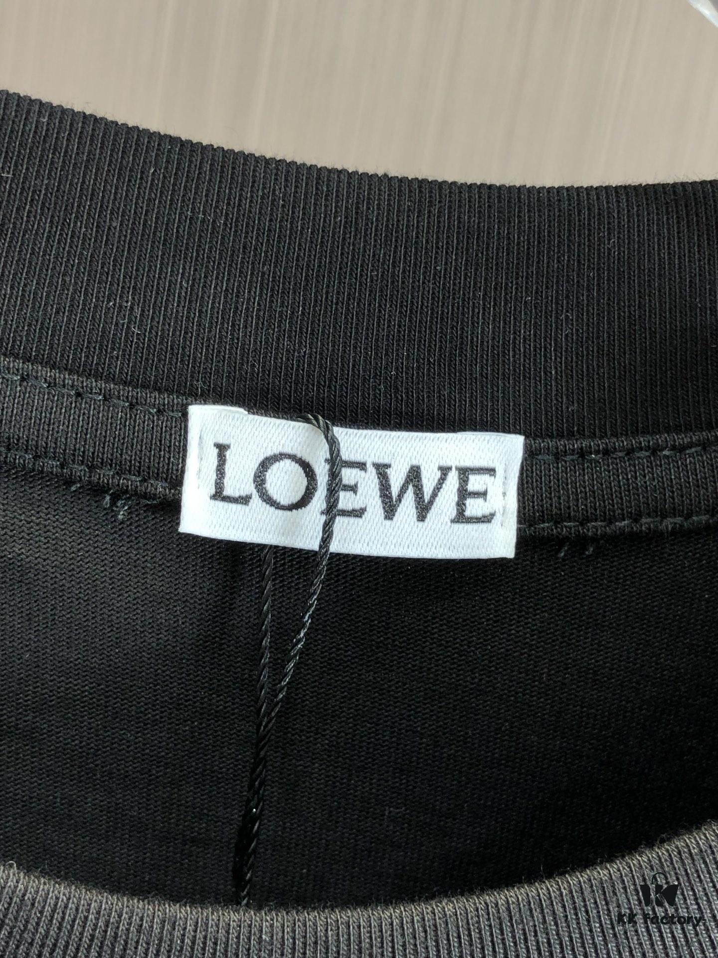 6931a0a5ccd8ab3d7af947d1 LOEW Loewe 2025 Spring/Summer New Arrival Round Neck Short Sleeve Hand-Painted Print High Grammage 320g Double-Yarn Combed Cotton Fabric Slightly Loose Fit Unisex