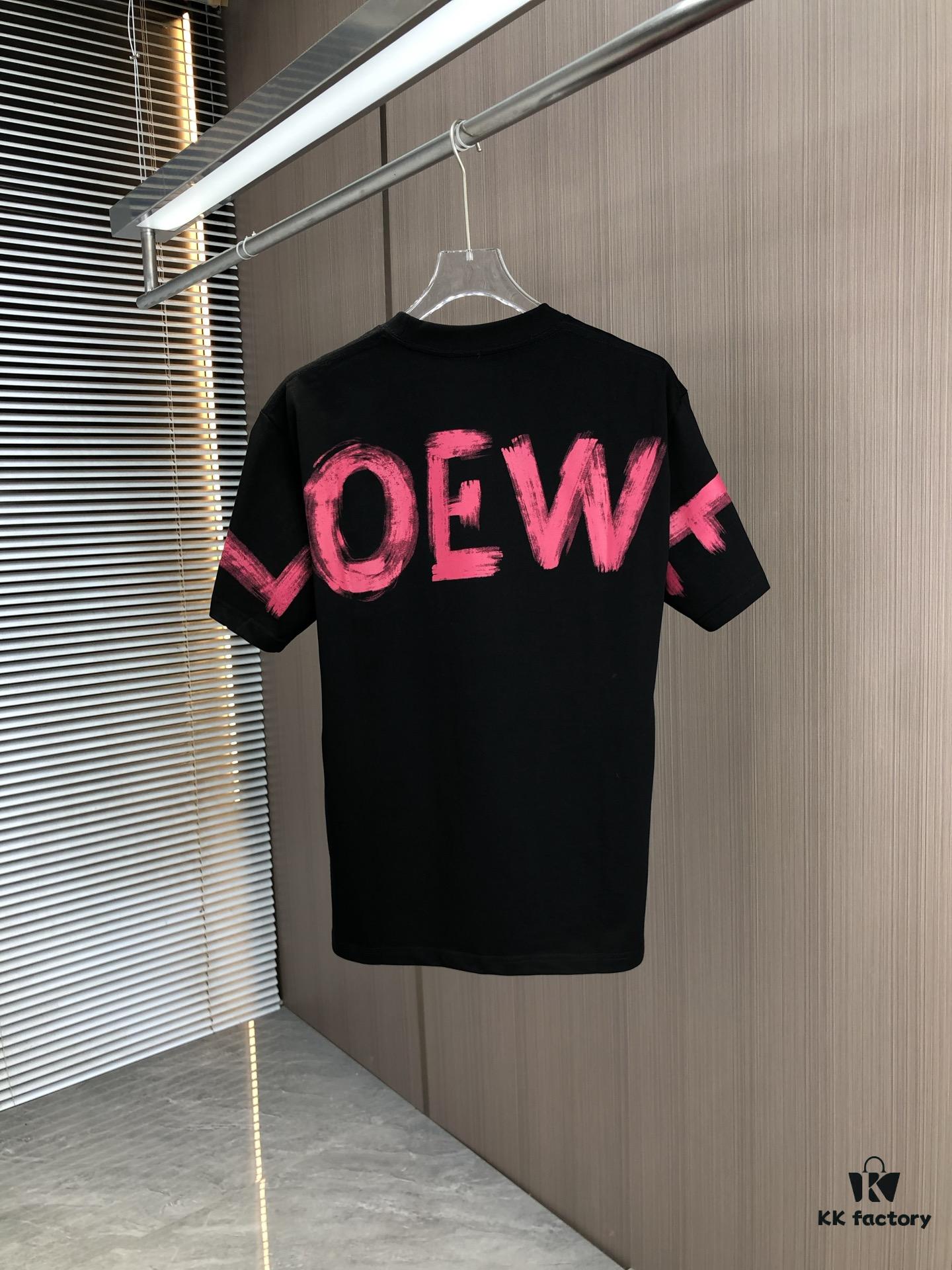 6931a0a5ccd8ab3d7af947d4 LOEW Loewe 2025 Spring/Summer New Arrival Round Neck Short Sleeve Hand-Painted Print High Grammage 320g Double-Yarn Combed Cotton Fabric Slightly Loose Fit Unisex