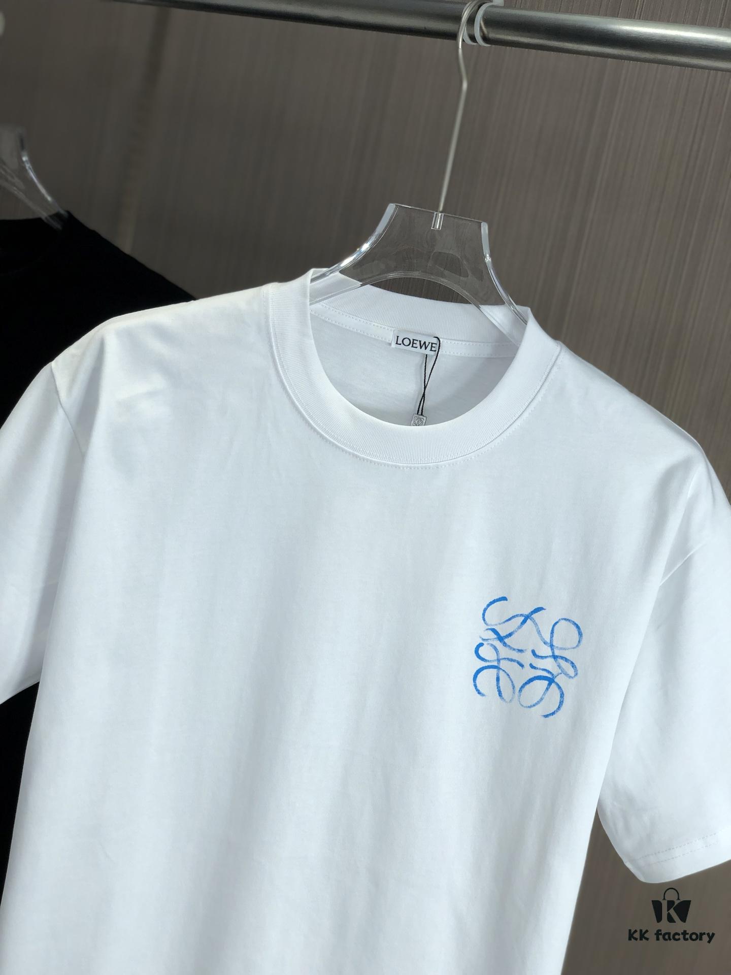 6931a0a6ccd8ab3d7af947d7 LOEW Loewe 2025 Spring/Summer New Arrival Round Neck Short Sleeve Hand-painted Print High Grammage 320g Double-combed Cotton Fabric Slightly Loose Fit Unisex