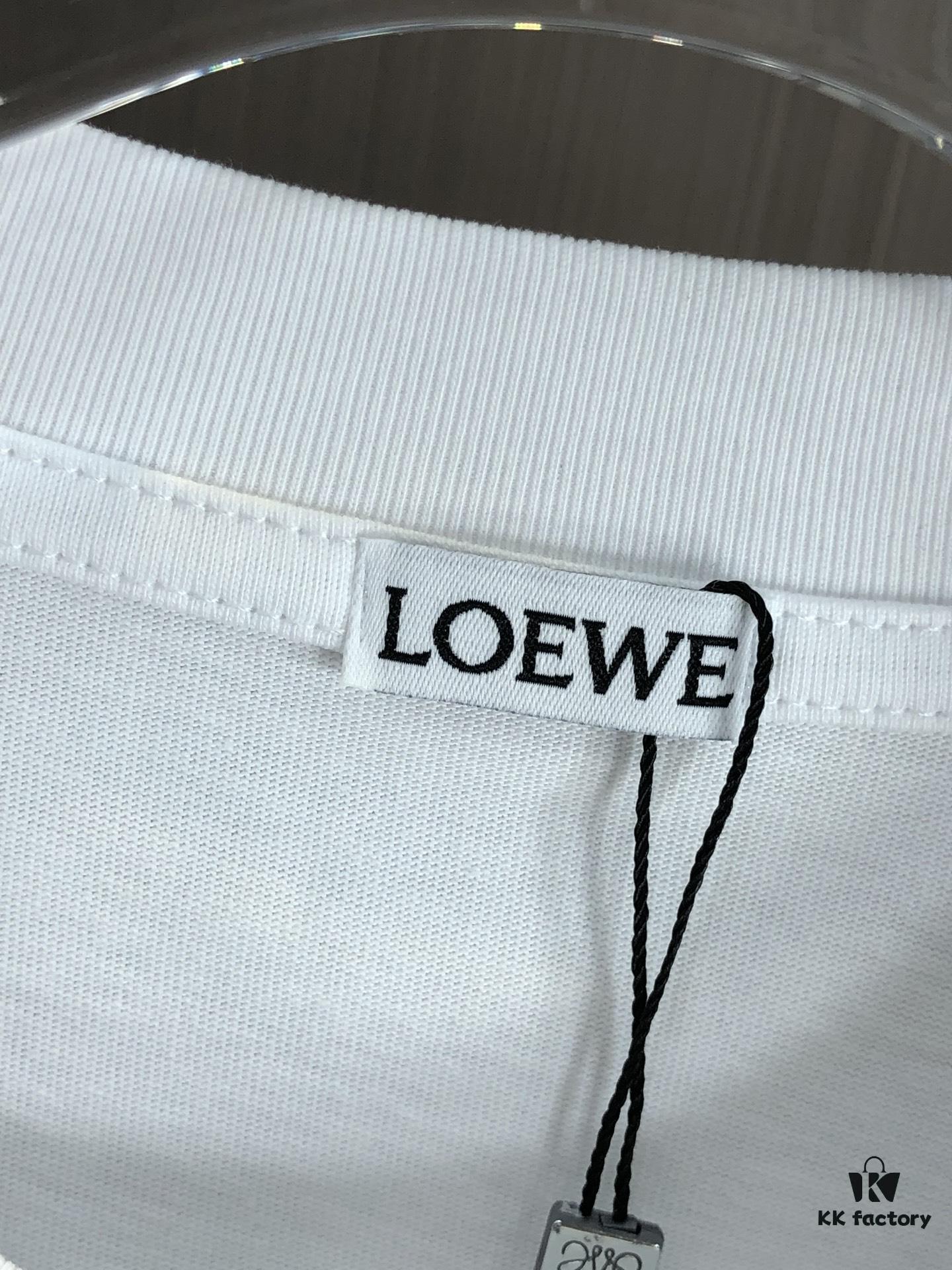 6931a0a6ccd8ab3d7af947da LOEW Loewe 2025 Spring/Summer New Arrival Round Neck Short Sleeve Hand-painted Print High Grammage 320g Double-combed Cotton Fabric Slightly Loose Fit Unisex