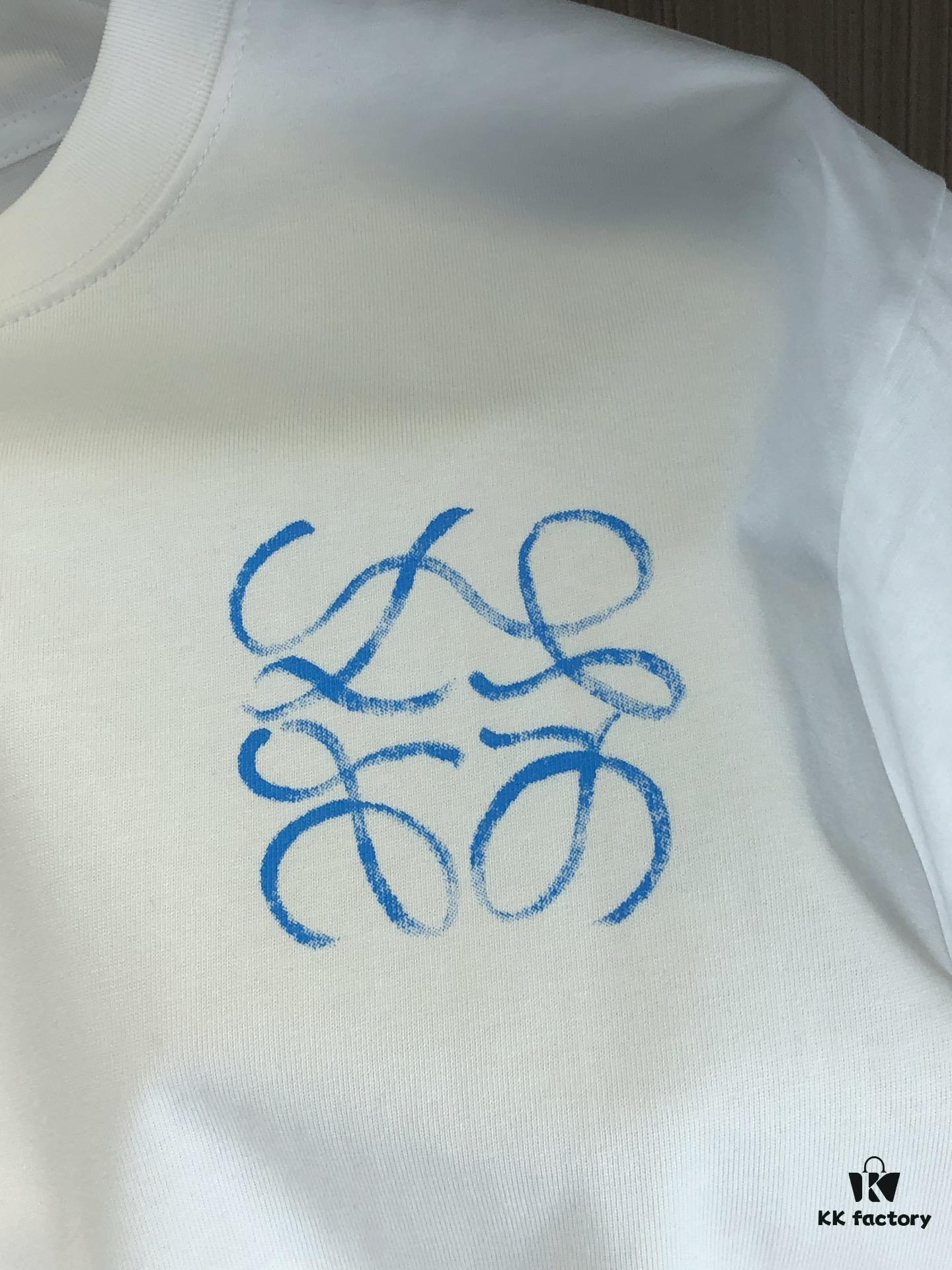 6931a0a6ccd8ab3d7af947dc LOEW Loewe 2025 Spring/Summer New Arrival Round Neck Short Sleeve Hand-painted Print High Grammage 320g Double-combed Cotton Fabric Slightly Loose Fit Unisex