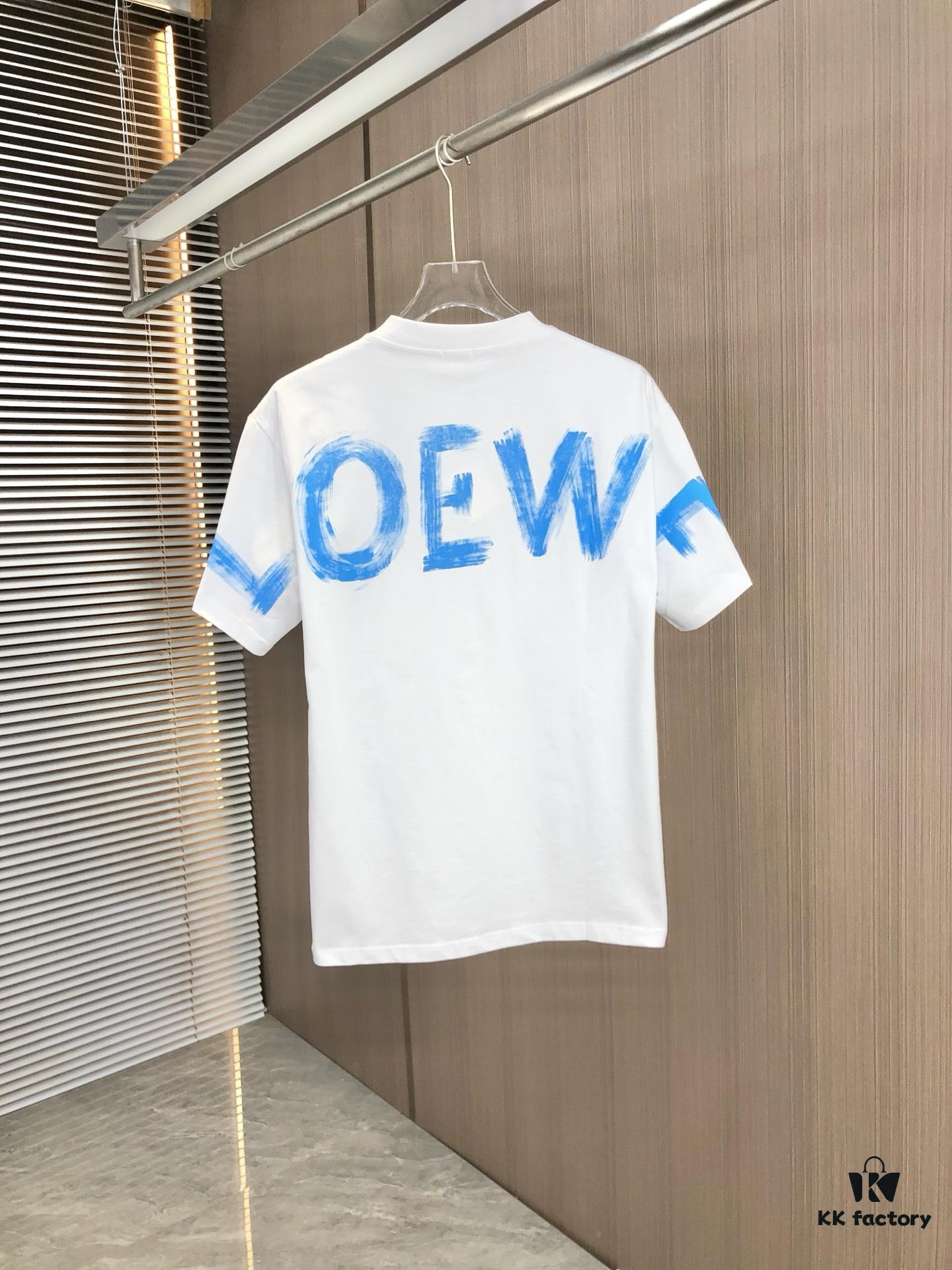 6931a0a6ccd8ab3d7af947dd LOEW Loewe 2025 Spring/Summer New Arrival Round Neck Short Sleeve Hand-painted Print High Grammage 320g Double-combed Cotton Fabric Slightly Loose Fit Unisex