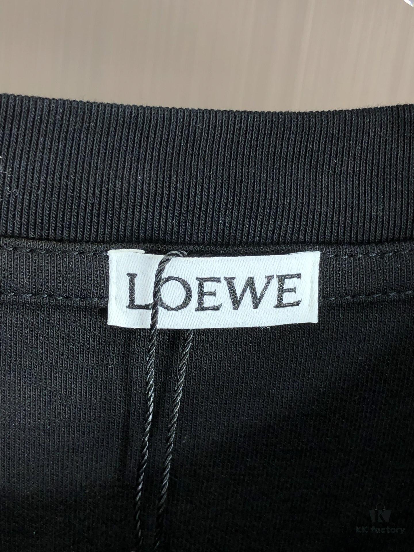 6931a0a6ccd8ab3d7af947e2 LOEWE 2025 Spring/Summer New Arrival Round Neck Short Sleeve T-Shirt with Laser Etching and Embossed Lettering, Made from 320g Double-Yarn Combed Cotton, Slightly Relaxed Fit, Soft and Substantial Fabric, Unisex Design