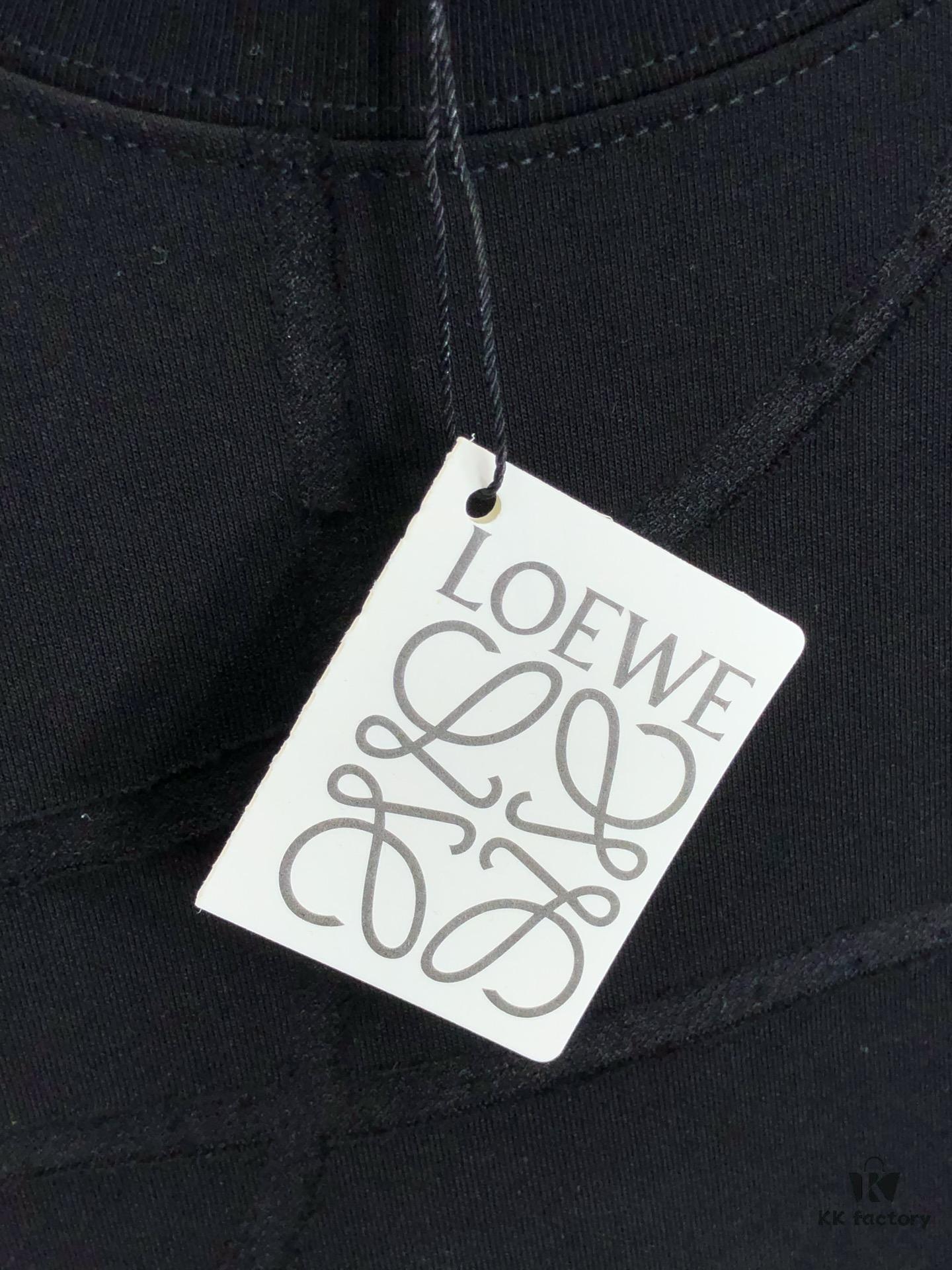 6931a0a6ccd8ab3d7af947e3 LOEWE 2025 Spring/Summer New Arrival Round Neck Short Sleeve T-Shirt with Laser Etching and Embossed Lettering, Made from 320g Double-Yarn Combed Cotton, Slightly Relaxed Fit, Soft and Substantial Fabric, Unisex Design