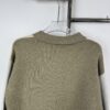 New Loewe Colorblock Embroidered Collar Preppy Polo Knit Cardigan with Side Slits