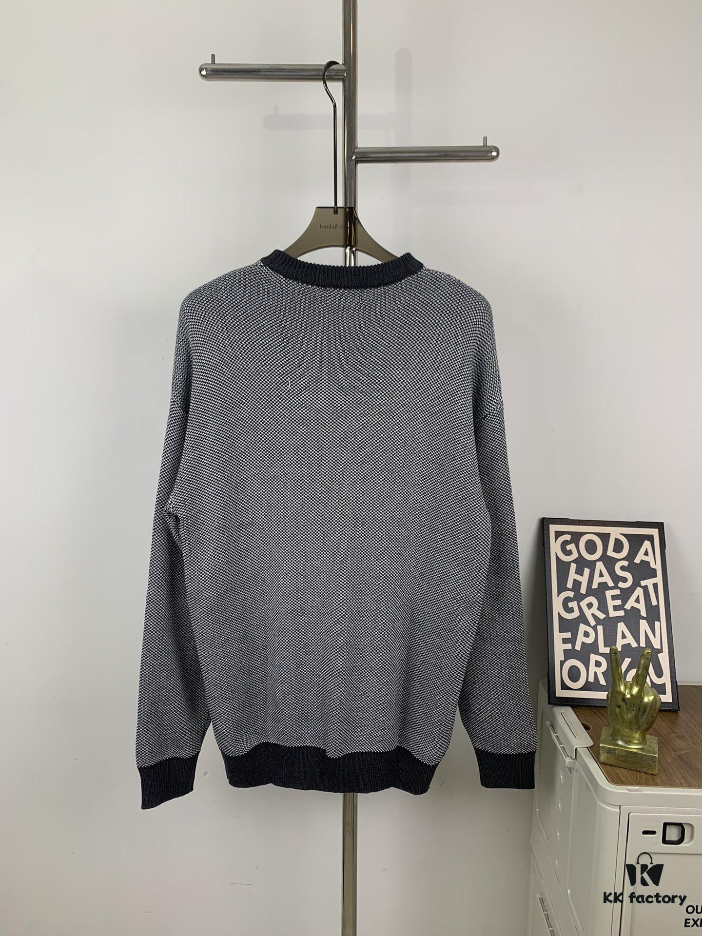 6931a0a8ccd8ab3d7af9480b New LOEWE 22SS Exquisite Heather Gray Jacquard Crew Neck Sweater