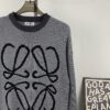 6931a0a8ccd8ab3d7af9480d New LOEWE 22SS Exquisite Heather Gray Jacquard Crew Neck Sweater