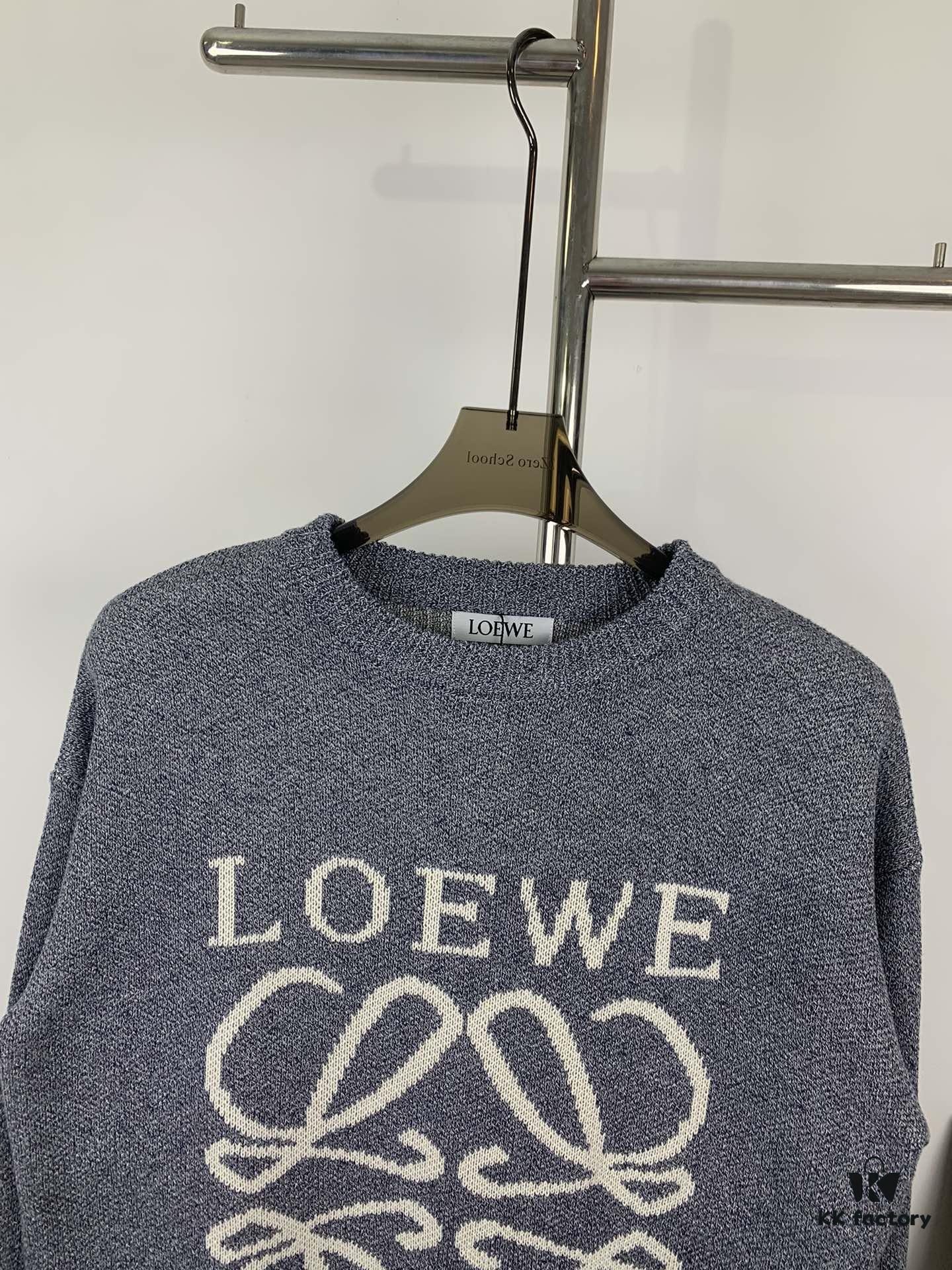 6931a0a9ccd8ab3d7af94815 New LOEWE 22SS Exquisite Heather Gray Jacquard Round-Neck Sweater