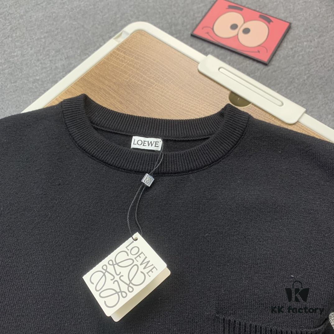 6931a0a9ccd8ab3d7af94822 Loewe New Autumn-Winter Jacquard Pocket Knit Pullover Hoodie