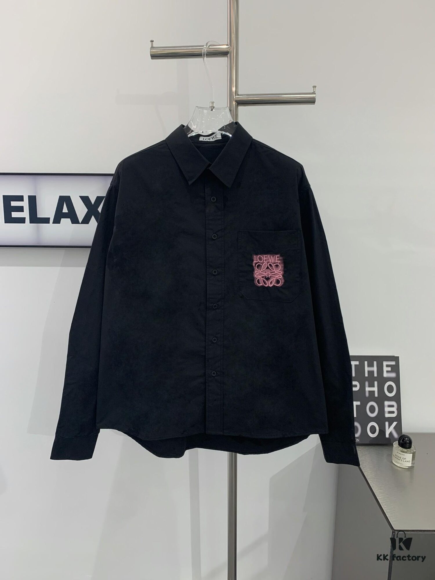 6931a0a9ccd8ab3d7af94826 New Loewe Fluorescent Pink Embroidered Logo Pocket Button Shirt