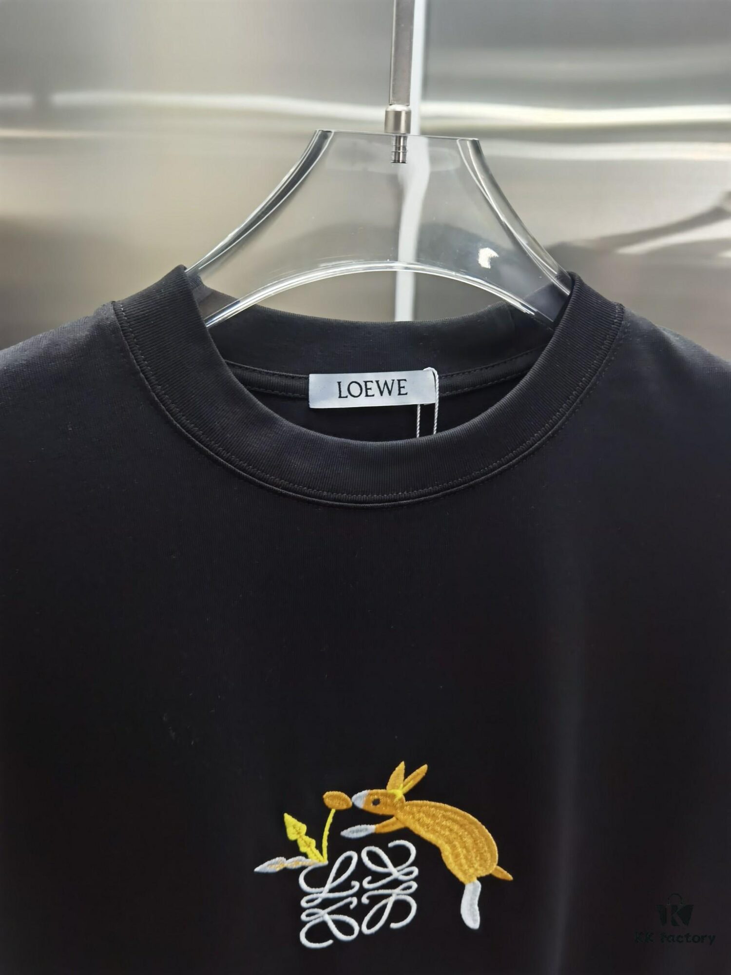6931a0adccd8ab3d7af9486f Loewe Embroidered Short Sleeve T-Shirt (Top Quality Version, Distinct from Standard)