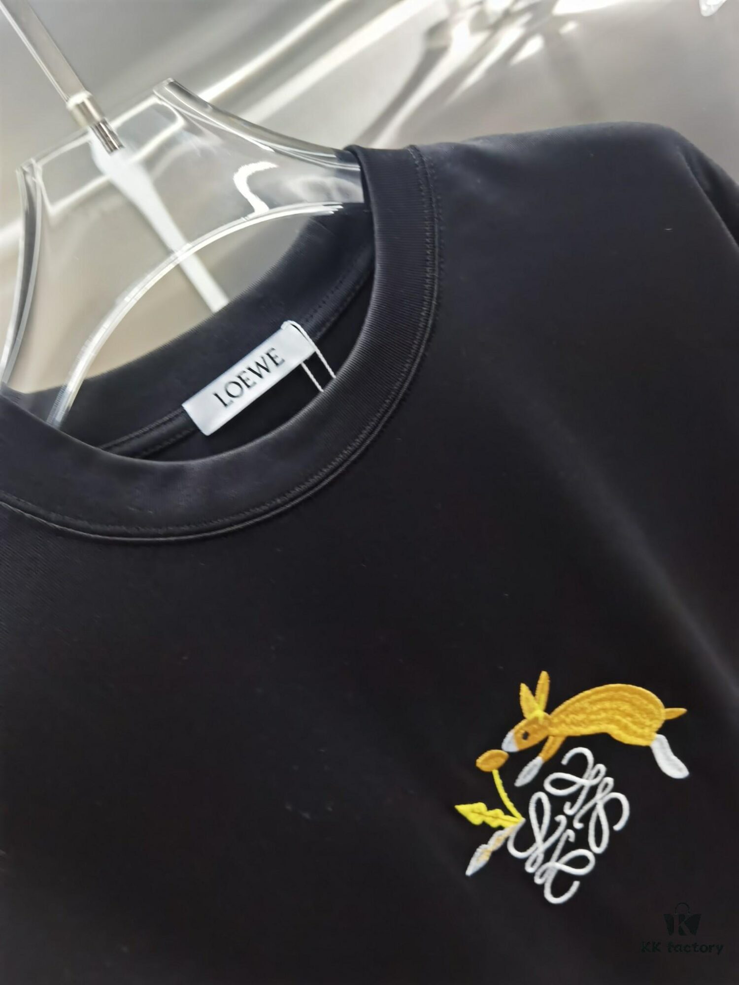 6931a0adccd8ab3d7af94870 Loewe Embroidered Short Sleeve T-Shirt (Top Quality Version, Distinct from Standard)