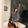 LOEWE Crew Neck Knit Sweater with Classic Chest Logo Unisex Casual Pullover