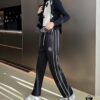 6931a0b1ccd8ab3d7af948bc LOEWE New Arrivals Letter Embroidery Woven Straight Sweatpants Unisex Casual Long Pants